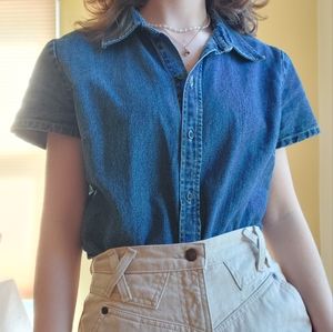Short Sleeve GAP Denim Button Up size L